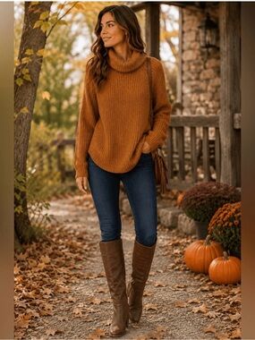 Kuhl Sienna Turtleneck Sweater Copper Size XL WARM COZY Winter Fall Rusty